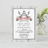 Invitation La chasse au bois de barnwood floral rustique est (Debout devant)