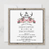 Invitation La chasse au bois de barnwood floral rustique est (Devant)