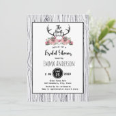 Invitation La chasse au bois de barnwood floral rustique est  (Debout devant)