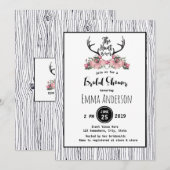 Invitation La chasse au bois de barnwood floral rustique est  (Devant / Derrière)