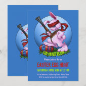Invitation La chasse aux oeufs de Pâques est sur le lapin amu (Devant / Derrière)
