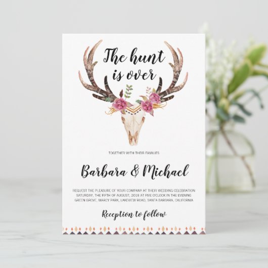 Invitation La chasse est au-dessus des Antlers et Mariage cam (Debout devant)
