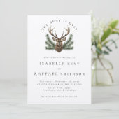Invitation La Chasse Est Sur Le Mariage En Chef D'Antler Deer (Debout devant)