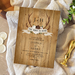 Invitation La chasse est sur le Mariage rustique Antlers