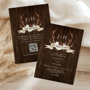Invitation La chasse est terminée Bois rustique de bois de ce