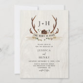 Invitation La chasse est terminée Code QR de bois de cerf Mar (Devant)