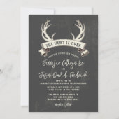 Invitation "La chasse est terminée" Rustic Chalkboard Mariage (Devant)