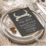 Invitation "La chasse est terminée" Rustic Chalkboard Mariage<br><div class="desc">Bois de cerfs de style rustique "The Hunt is Over" design graphique amusant humour contre un arrière - plan de tableau noir avec un flair un peu vintage mais tout simplement élégant pour votre prochain grand jour! S'il vous plaît personnaliser avec votre propre texte en fonction de l'occasion ou cliquez...</div>