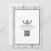 Invitation "La chasse est terminée" Rustic Wood Antler Mariag (Dos)