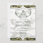 Invitation "La chasse est terminée" Rustique Antler Camo Mari (Devant)