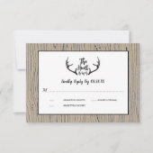 Invitation "La chasse est terminée" Rustique Antler Mariage e (Devant)