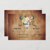 Invitation "La chasse est terminée" Rustique Floral Antelope  (Devant / Derrière)