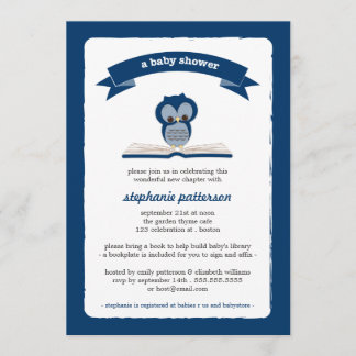 Invitation La Chouette Bleue de la Marine apporte un Baby sho