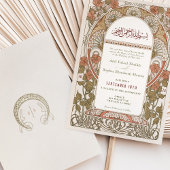 Invitation La chute islamique brûle un Mariage arabe orange