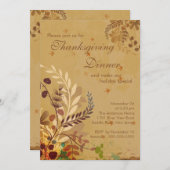Invitation La chute laisse le dîner de thanksgiving (Devant / Derrière)