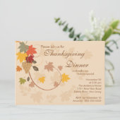 Invitation La chute laisse le dîner de thanksgiving (Debout devant)