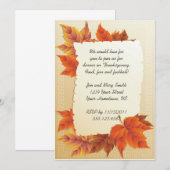 Invitation La chute laisse l'invitation de thanksgiving (Devant / Derrière)