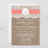 Invitation La collection de mariage Coral Sand Dollar Beach (Devant)