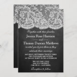 Invitation La collection de Mariages Chalkboard & Lace<br><div class="desc">La collection Chalkboard & dentelle est un design étonnant avec un bel arrière - plan effet Chalkboard avec une coupe en dentelle blanche vintage romantique. Ces invitations peuvent être personnalisées pour votre occasion spéciale et feraient le faire-part parfait pour un mariage, douche nuptiale, fête de fiançailles, fête d'anniversaire et bien...</div>