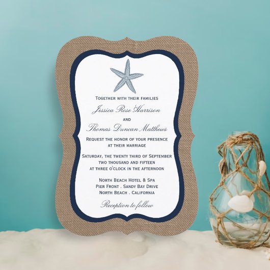 Invitation La collection de mariages de la marine Starfish Bu
