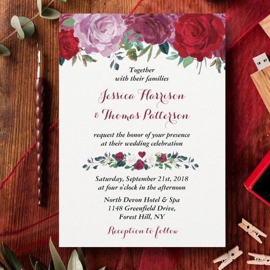 Invitation La collection de Mariages floraux romantiques