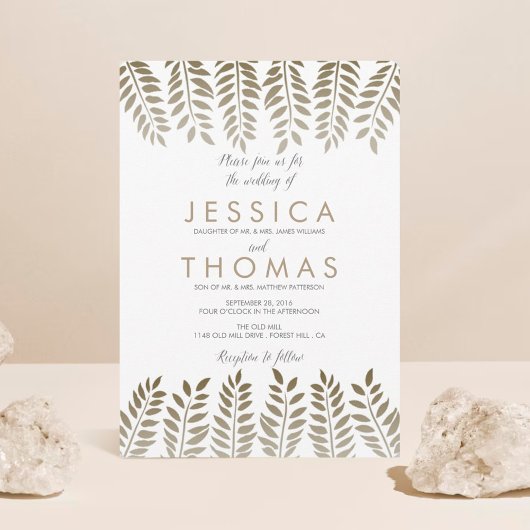 Invitation La collection de Mariages Monochrome Fern Woodland