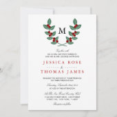 Invitation La collection de Mariages Monogram Berry Bush (Devant)