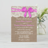 Invitation La collection de Mariages Rustic Pink Bow (Debout devant)