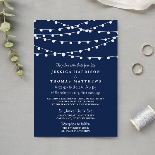 Invitation La Collection Mariage Bleu Marine Lights