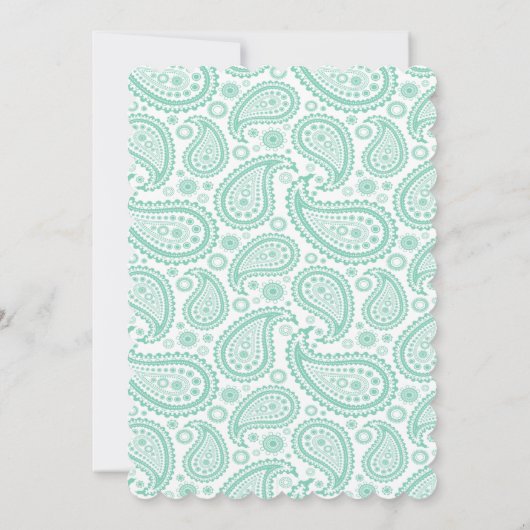 Invitation La collection Mariage moderne Paisley - Vert (Dos)