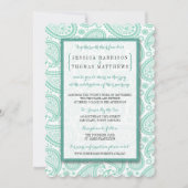 Invitation La collection Mariage moderne Paisley - Vert (Devant)