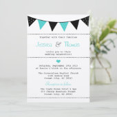 Invitation La collection moderne de Mariages Bunting Turquois (Debout devant)
