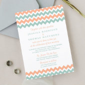 Invitation La collection moderne de Mariages Chevron Peach & 
