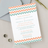 La collection moderne de Mariages Chevron Peach &
