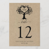 Invitation La collection Rustic Heart Tree Mariage No de tabl (Devant)