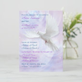 Invitation La colombe de la communion religieuse du baptême (Debout devant)