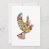 Invitation La colombe de la paix mondiale faite de drapeaux i (Devant)