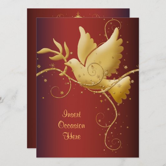 Invitation La Colombe de Noël (Devant / Derrière)