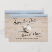 Invitation La compagnie Shell on the Beach sauve la date de p (Devant / Derrière)