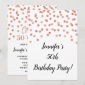 Invitation La Confetti Rose de la Parties scintillant d'or br (Devant / Derrière)