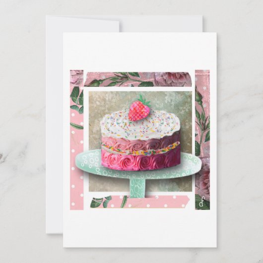 Invitation La Confiserie Rose aux Fraises (Devant)