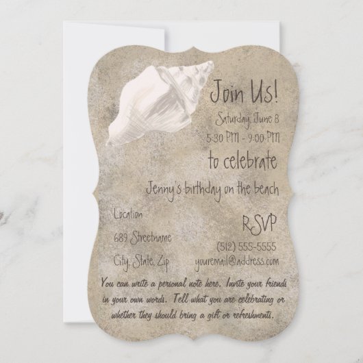 Invitation La conque Shell Party l'invitation (Devant)