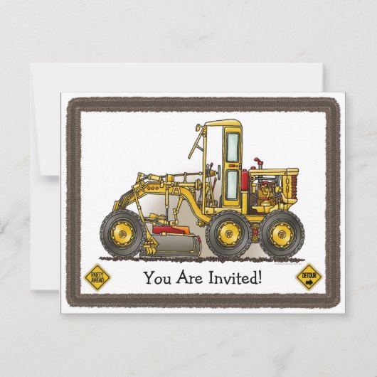 Invitation La construction de niveleuse de route badine (Devant)