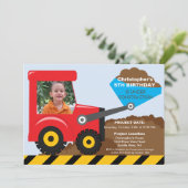 Invitation La construction troque la fête d'anniversaire de (Debout devant)