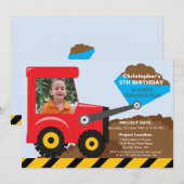 Invitation La construction troque la fête d'anniversaire de (Devant / Derrière)