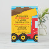 Invitation La construction troque la fête d'anniversaire pour (Debout devant)