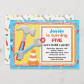 Invitation La construction usine l'invitation de fête (Devant / Derrière)