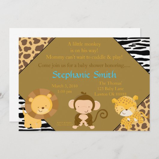 Invitation la copie safaribaby, Come nous joignent pour un (Devant / Derrière)