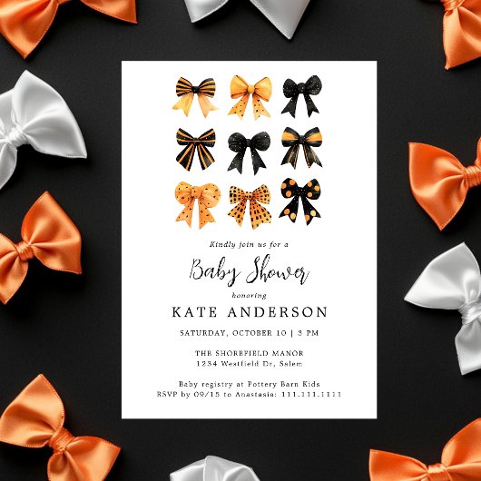 Invitation La coquette d'Halloween promet un Baby shower mign