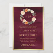 Invitation La couronne de fleurs de terre en un seul Mariage (Devant)